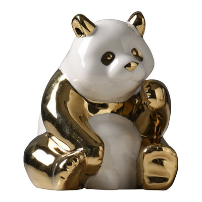 Golden panda ceramic ornaments