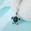 Personalized green turtle Earrings Necklace
