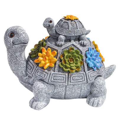 Resin Succulent Mother And Child Turtle Ashtray