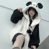 Panda Women Winter Faux Fleece Hoodies