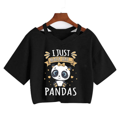 Panda Kawaii Crop Tops for Girls