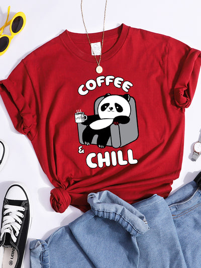 Coffee And Chill Kawaii Panda T Shirts