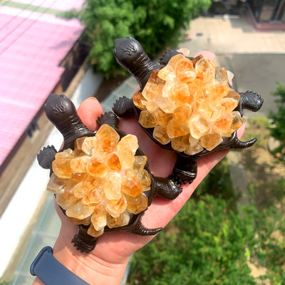 1PC Natural Citrine Flower Cluster Yellow