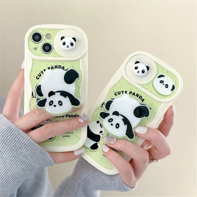 3D Cartoon Panda iPhone Case