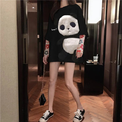 Women Casual Loose T-Shirt Ladies Panda