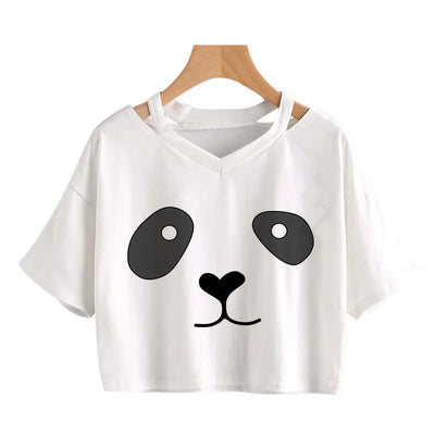 Panda Kawaii Crop Tops for Girls