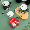 460ml panda pattern Ceramic mug With Lid