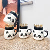 Cute Crown Panda Mug With Lid