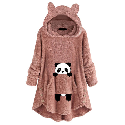 Fluffy Hoodie Women Kawaii Panda hoodie