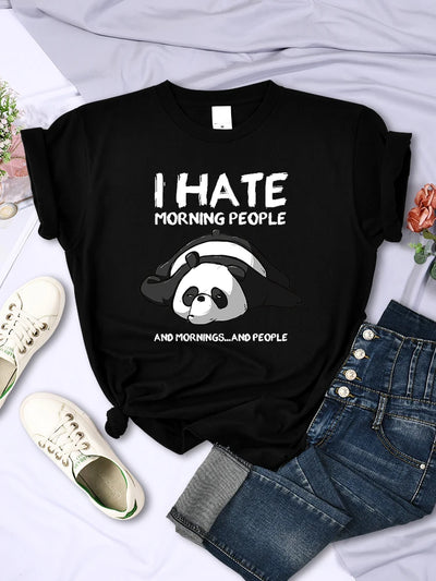 Lazy Panda I Hate Morning People Women Tee