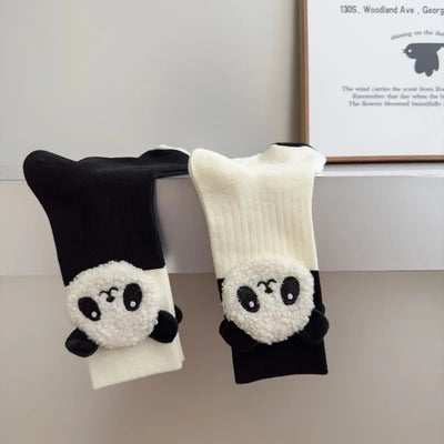 Panda 3D Eared Socks