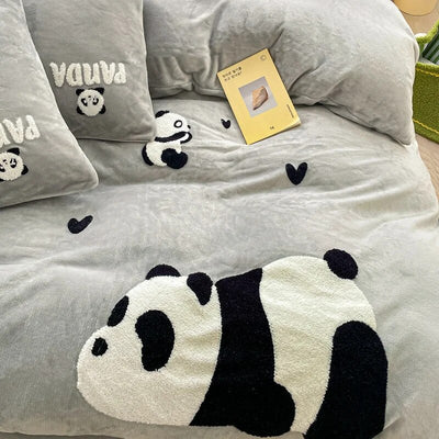 Panda Cloud Velvet Bedding Set