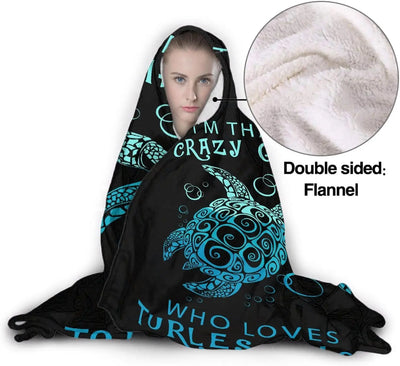 Love Turtle Wearable Hooded Blanket