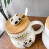 Panda Ceramics Mug With Spoon Lid