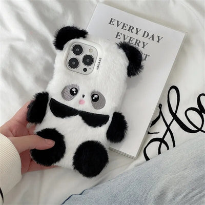 Kawaii Cartoon Plush Panda Phone
