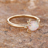 Oval Stone White Fire Opal Turtle Ring