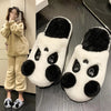 Cute Cartoon Black and White Panda Plush Slippers