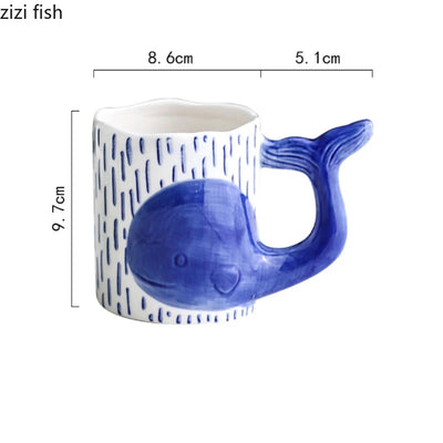 Whale Tail Handle Cute Fish Cup