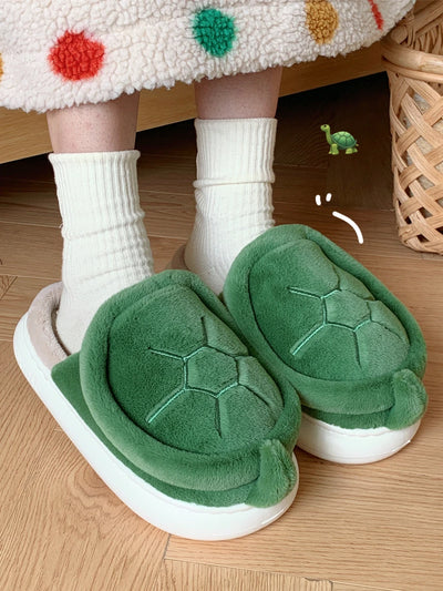Cute Turtle Warm Plush Home Slippers