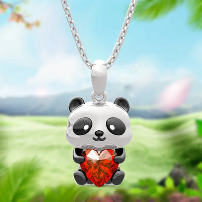Cute Panda Heart Crystal Jewelry