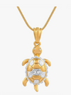 22K Gold Plated CZ Studded Turtle